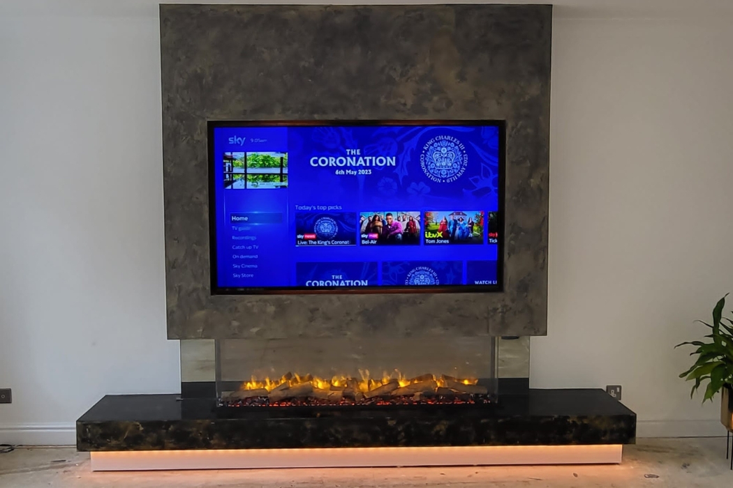 Television and fireplace feature from the Mr Media Wall portfolio